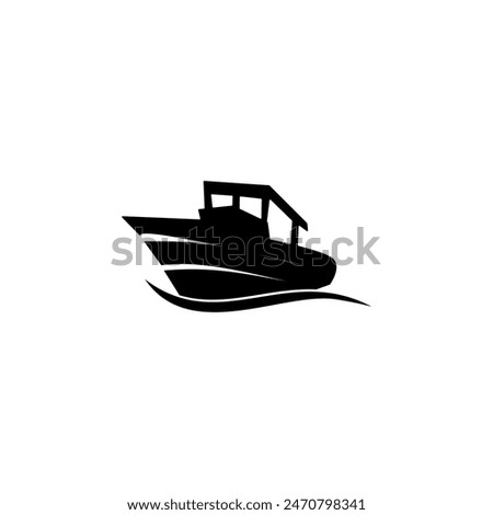 Black ship icon Black ship logo. Vector illustration of a black ship, on a white background.