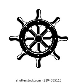 Black Ship Rudder Logo Vector