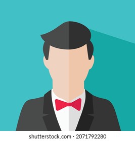 perfil vectorial de la corbata de la camisa negra