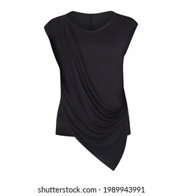 Black shirt on white background. Vector illustration.