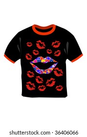 black shirt with print