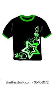 black shirt with print