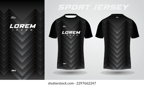 black shirt soccer football sport jersey template design mockup
