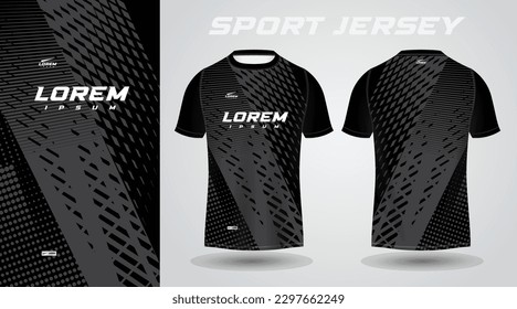 black shirt soccer football sport jersey template design mockup