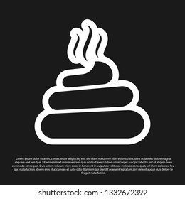 Black Shit icon isolated on black background. Vector Illustration
