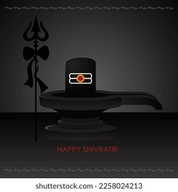 Black shiva linga with trishool background