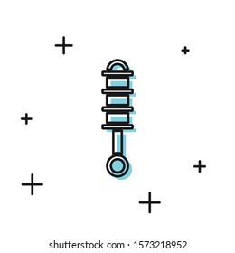 Black Shock absorber icon isolated on white background.  Vector Illustration