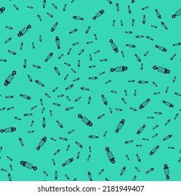 Black Shock absorber icon isolated seamless pattern on green background.  Vector