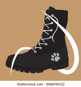 black shoe with brown background