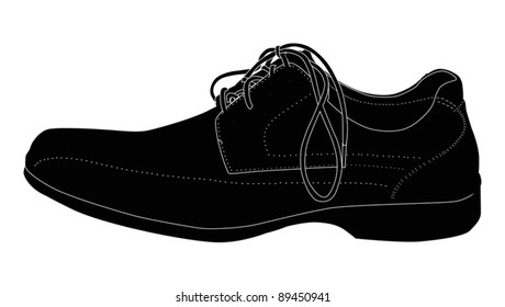 black shoe isolated on white background