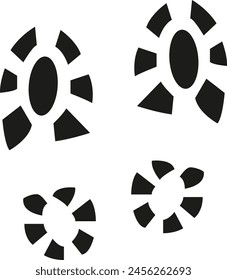 Black shoe prints - stock vector