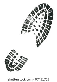 Black shoe print.Vector illustration