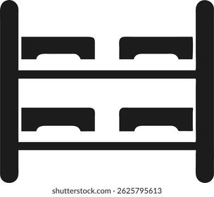 Black shoe rack silhouette design represents organized storage for footwear and home decor