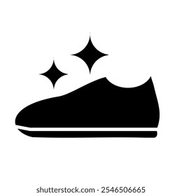 black shoes icon with casual style silhouette sign symbol clip art isolated in white background. clean shoes clip art element graphic EPS 10