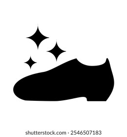 black shoes icon with formal style silhouette sign symbol clip art isolated in white background. clean shoes clip art element graphic EPS 10