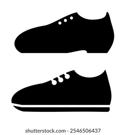 schwarze Schuhe Symbol mit verschiedenen Stil formale und lässige Art Silhouette Zeichen Symbol Clip Art einzeln auf weißem Hintergrund. saubere schuhe clip art element grafik EPS 10
