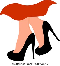 Black shoes, illustration, vector on white background.