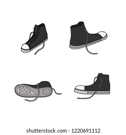 black shoes set vector