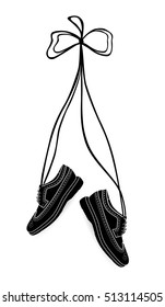 black shoes silhouettes on white background