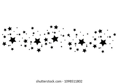 Black Shooting Star with Elegant Star Trail on White Background