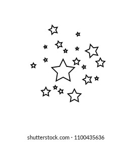 Black Shooting Star with Elegant Star Trail on White Background