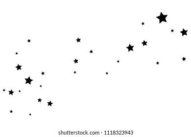 Black Shooting Star with Elegant Star Trail on White Background