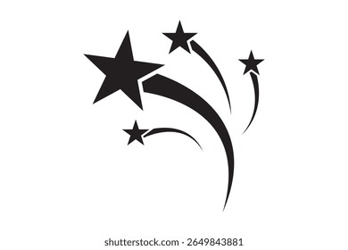 Black Shooting Star Icon Bundle. Shooting Star Icon