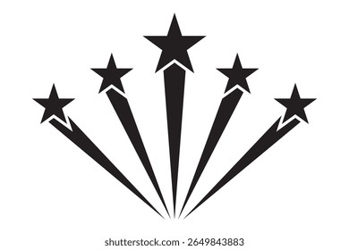 Black Shooting Star Icon Bundle. Shooting Star Icon