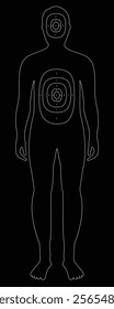 Black shooting target human. Vector