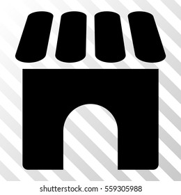 Black Shop interface pictogram. Vector pictogram style is a flat symbol on diagonal hatch transparent background.