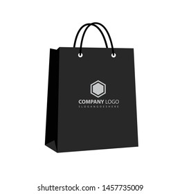 black shopping bag design -vector Illustration