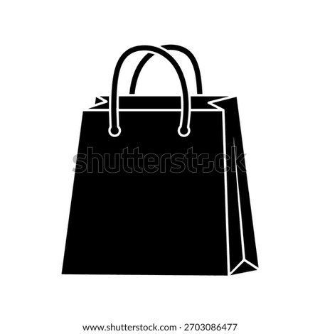 Black Shopping Bag Icon Simple Retail Purchase Symbol for Ecommerce Consumerism and Merchandise Isolated Vector Vector Illustration
