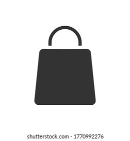 black shopping bag icon vector