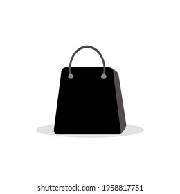 black shopping bag icon. vector illustration