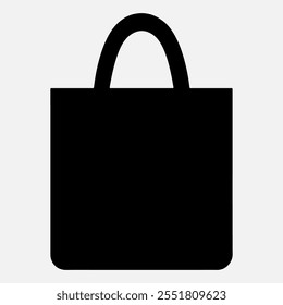 Black Shopping Bag Silhouette Illustration for Ecommerce and Retail