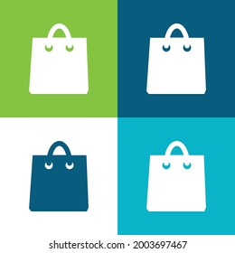 Black Shopping Bag Tool Flat four color minimal icon set