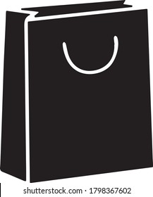 Black shopping bag vector icon isolated