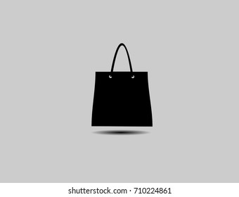 Black shopping bag - vector icon