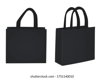 Black shopping bag. vector illustration