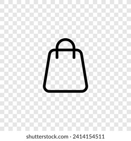 black shopping cart icon with transparent background