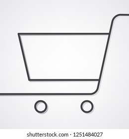 Black shopping cart icon vector