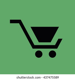 Black shopping cart icon vector