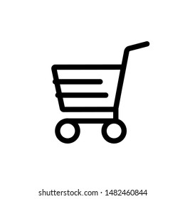 Black shopping cart isolated on a white background. Vector stock illustration.