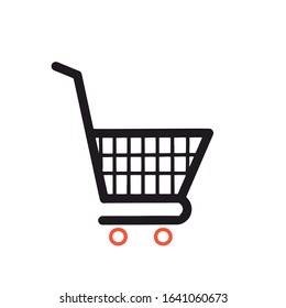 Black shopping cart Vector icon