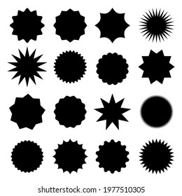 Black shopping labels collection, isolated on white background. Discount offer price label, for magazine and shop. Graphic element design. Vector illustration.