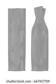 Black shopping paper bag. Packaging for bottle and other products.