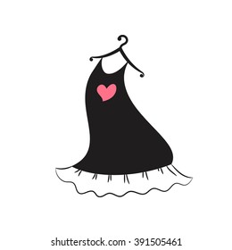 black short dress on a hanger vector