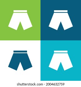 Black Short Flat cuatro colores mínimo conjunto de iconos