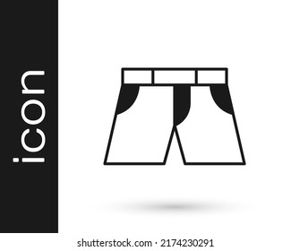 Black Short or pants icon isolated on white background.  Vector