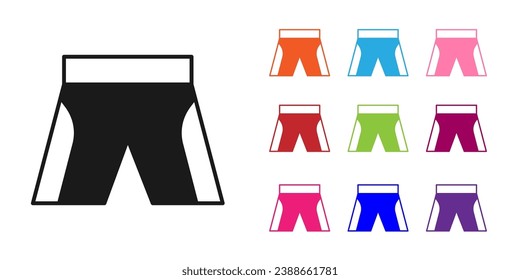 Black Short or pants icon isolated on white background. Set icons colorful. Vector
